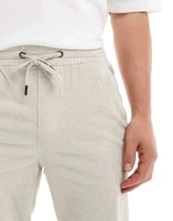 ONLY & SONS Tapered Cord Trouser In Cream For Men Silver Lining -Modern Clothing Shop 206317351 5
