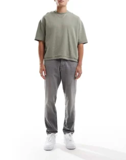 ONLY & SONS Yoke Tapered Fit Jeans In Washed Grey For Men Grey Wash