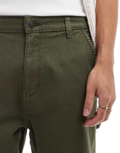 ONLY & SONS Straight Leg Carpenter Trousers In Khaki For Men Olive Night -Modern Clothing Shop 206317382 3