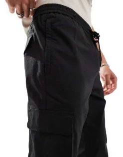 ONLY & SONS Tapered Tech Cargo In Black For Men -Modern Clothing Shop 206317451 5