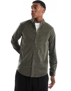 ONLY & SONS Cord Shirt In Charcoal For Men Castor Gray -Modern Clothing Shop 206317497 1 castorgray 1