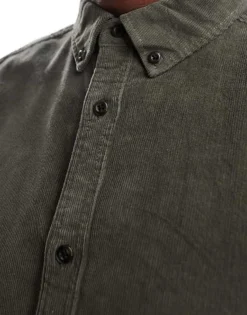 ONLY & SONS Cord Shirt In Charcoal For Men Castor Gray -Modern Clothing Shop 206317497 3