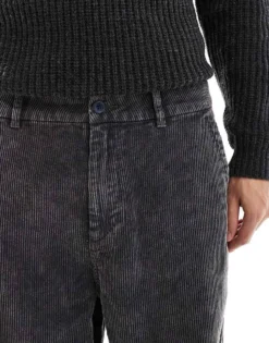 ONLY & SONS Loose Fit Cord Trouser In Washed Grey For Men Grey Pinstripe -Modern Clothing Shop 206343682 5