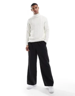 ONLY & SONS Chunky Roll Neck Knit In Cream For Men Cloud Dancer -Modern Clothing Shop 206343684 3