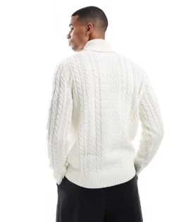 ONLY & SONS Chunky Roll Neck Knit In Cream For Men Cloud Dancer -Modern Clothing Shop 206343684 4