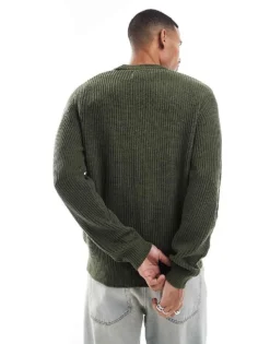 ONLY & SONS Ribbed Knit Cardigan In Green For Men Balsam Green -Modern Clothing Shop 206343739 4