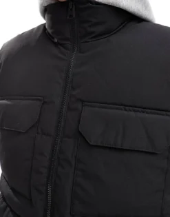 ONLY & SONS Padded Utility Gilet In Black For Men -Modern Clothing Shop 206343830 3