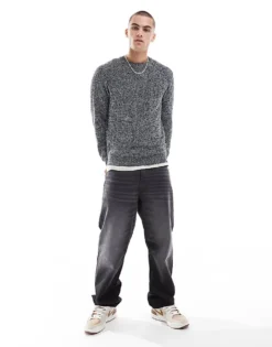 ONLY & SONS Textured Knit Jumper In Navy For Men Navy Blazer -Modern Clothing Shop 206343870 3