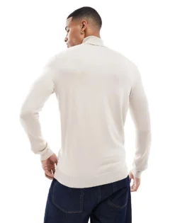 ONLY & SONS High Neck Jumper In Beige For Men Silver Lining -Modern Clothing Shop 206343894 4