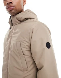 ONLY & SONS Technical Parka With Hood In Taupe For Men Desert Taupe -Modern Clothing Shop 206343903 3