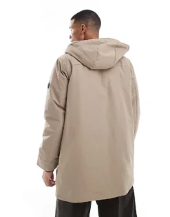 ONLY & SONS Technical Parka With Hood In Taupe For Men Desert Taupe -Modern Clothing Shop 206343903 4