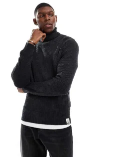 ONLY & SONS Roll Neck Jumper In Dark Grey For Men Grey Pinstripe -Modern Clothing Shop 206343931 1 greypinstripe 1