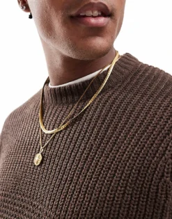 ONLY & SONS Ribbed Knit Jumper In Brown For Men Hot Fudge -Modern Clothing Shop 206343956 3