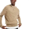 ONLY & SONS Ribbed Crew Neck Jumper In Beige For Men Chinchilla