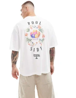 ONLY & SONS Super Oversized T-shirt With Pool Side Back Print In Off White For Men Antique White -Modern Clothing Shop 206437115 1 antiquewhite 1