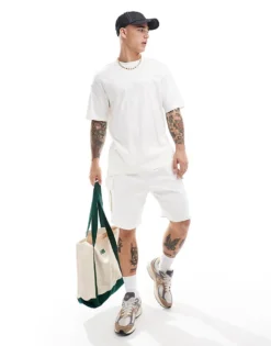 ONLY & SONS Oversized T-shirt Co-ord In Washed Stone For Men Cloud Dancer