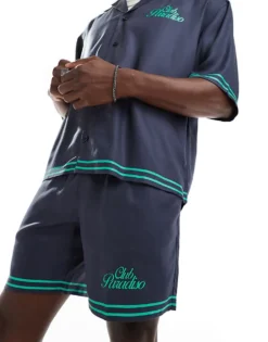 ONLY & SONS Printed Shirt & Short Co-ord In Navy -Modern Clothing Shop 206437247 1 odysseygray