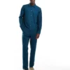 ONLY & SONS Plisse Overshirt & Trousers Co-ord In Dark Teal