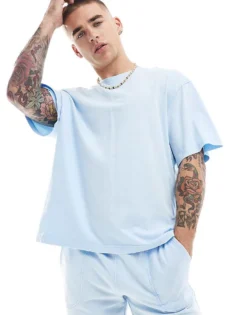 ONLY & SONS Super Oversized T-shirt Co-ord In Washed Light Blue For Men Powder Blue -Modern Clothing Shop 206437269 1 powderblue 1