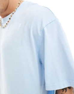 ONLY & SONS Super Oversized T-shirt Co-ord In Washed Light Blue For Men Powder Blue -Modern Clothing Shop 206437269 3