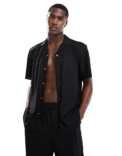 ONLY & SONS Plisse Co-ord In Black -Modern Clothing Shop 206437487 1 black