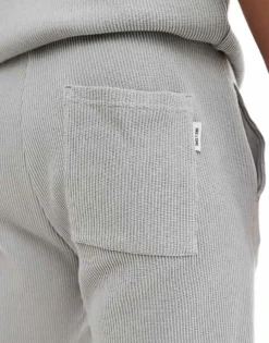 ONLY & SONS Co-ord Ribbed Jersey Short In Light Grey For Men Limestone -Modern Clothing Shop 206477907 5