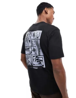 ONLY & SONS Oversize T-shirt With Block Plant Back Print In Black For Men -Modern Clothing Shop 206584732 4