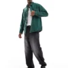 ONLY & SONS Vintage Fit Denim Overshirt In Green For Men