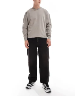 ONLY & SONS Fade Loose Fit Jeans In Black With Vintage Brown Cast For Men Black Brown Tint -Modern Clothing Shop 206740651 1 blackbrowntint 1