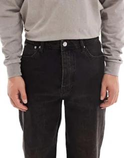 ONLY & SONS Fade Loose Fit Jeans In Black With Vintage Brown Cast For Men Black Brown Tint -Modern Clothing Shop 206740651 5