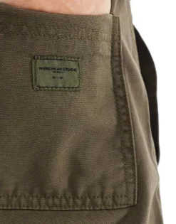 ONLY & SONS Elasticated Waist Loose Trouser In Khaki For Men Dusty Olive -Modern Clothing Shop 206740675 4