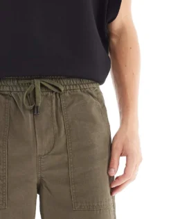 ONLY & SONS Elasticated Waist Loose Trouser In Khaki For Men Dusty Olive -Modern Clothing Shop 206740675 5