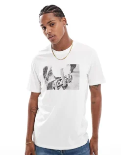 ONLY & SONS Regular T-shirt With Skateboard Print In White For Men Cloud Dancer