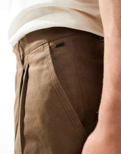 ONLY & SONS Pleated Loose Fit Trousers In Brown For Men -Modern Clothing Shop 206740699 4