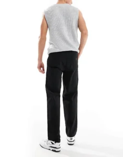 ONLY & SONS Pull On Loose Fit Worker Trouser In Black For Men -Modern Clothing Shop 206740742 3