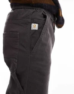 ONLY & SONS Elasticated Waist Tapered Trouser In Dark Grey For Men Grey Pinstripe -Modern Clothing Shop 206740743 4