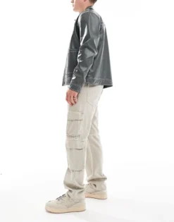 ONLY & SONS Edge Straight Fit Utility Jeans In Ecru For Men -Modern Clothing Shop 206740801 3