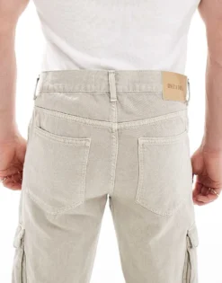 ONLY & SONS Edge Straight Fit Utility Jeans In Ecru For Men -Modern Clothing Shop 206740801 4