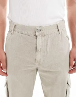 ONLY & SONS Edge Straight Fit Utility Jeans In Ecru For Men -Modern Clothing Shop 206740801 5