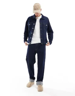 ONLY & SONS Oversized Denim Jacket In Indigo For Men Indigo Rinse -Modern Clothing Shop 206740802 3