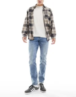 ONLY & SONS Loom Slim Fit Jeans In Vintage Blue Wash For Men Med Bue Tinted -Modern Clothing Shop 206740956 5