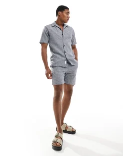 ONLY & SONS Pull On Woven Textured Co-ord In Navy