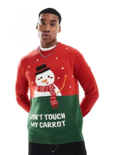 ONLY & SONS Christmas Jumper In Red For Men Pompeian Red