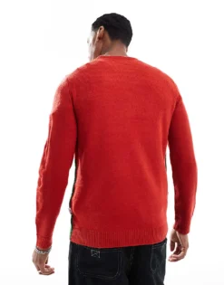 ONLY & SONS Christmas Jumper In Red For Men Pompeian Red -Modern Clothing Shop 206870249 3