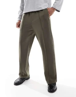 ONLY & SONS Elasticated Waist Wide Leg Sweatpant In Light Brown For Men Bungee Cord -Modern Clothing Shop 206870265 3