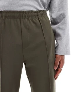ONLY & SONS Elasticated Waist Wide Leg Sweatpant In Light Brown For Men Bungee Cord -Modern Clothing Shop 206870265 4