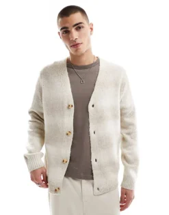 ONLY & SONS Premium Brushed Cardigan In Beige Stripe For Men Cloud Dancer -Modern Clothing Shop 206870286 1 clouddancer 1