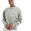 ONLY & SONS Crew Neck Sweater Co-ord With Athletic Print In Sage For Men Shadow
