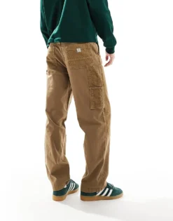 ONLY & SONS Loose Cord Carpenter Trousers In Beige For Men Kangaroo -Modern Clothing Shop 206870820 3