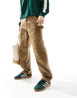 ONLY & SONS Loose Cord Carpenter Trousers In Beige For Men Kangaroo -Modern Clothing Shop 206870820 4